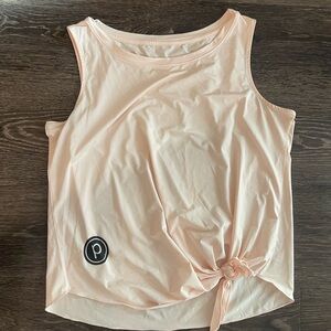 Pure Barre Sleeveless Light Pink Tie-Front Top